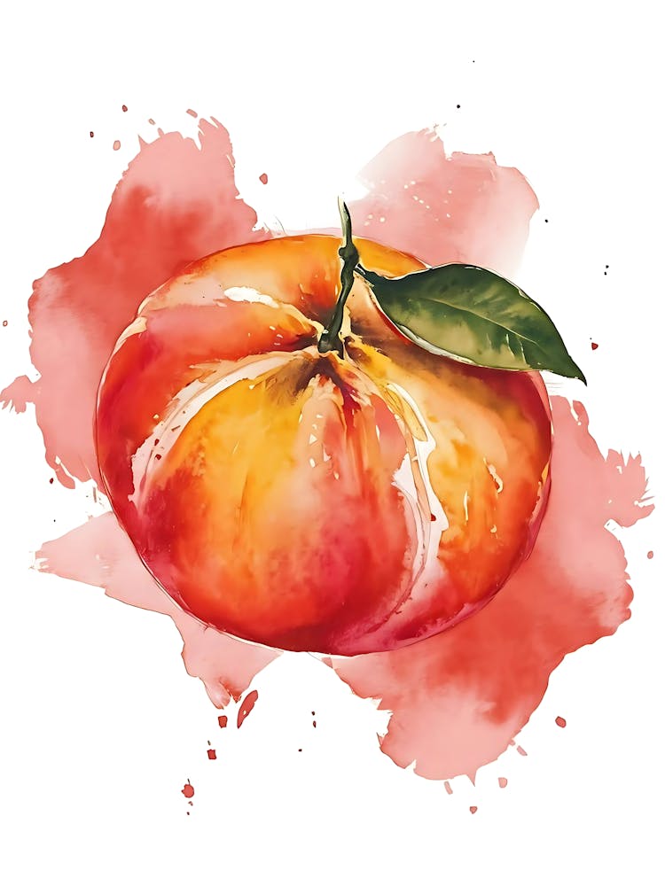 Peach Watercolor Painting