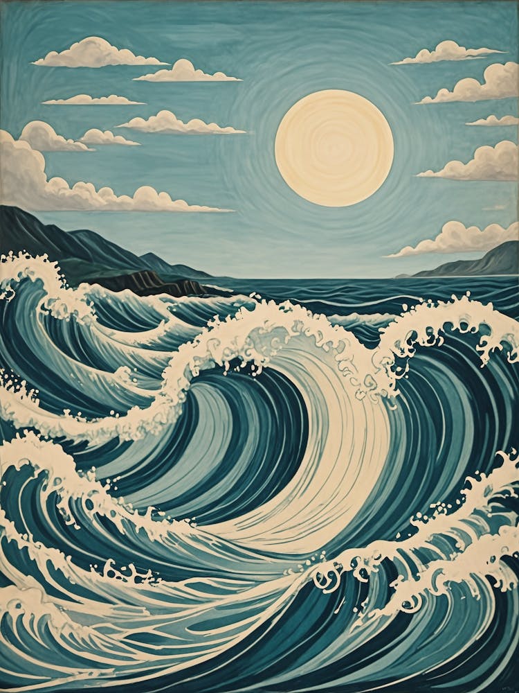 Sunshine Over The Ocean Waves