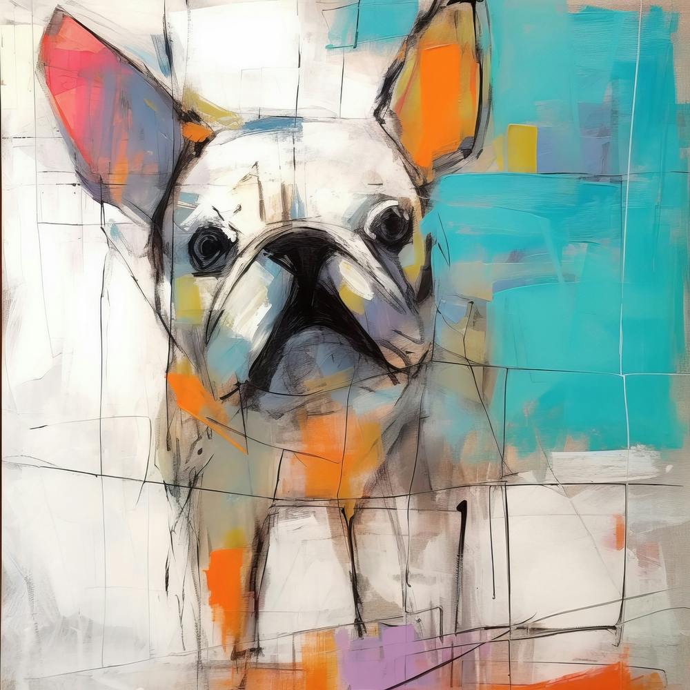 Conceptual Abstract Color Block Dog Portrait 42