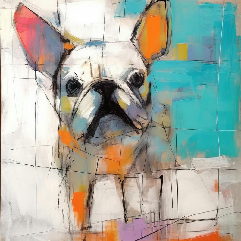 Conceptual Abstract Color Block Dog Portrait 42