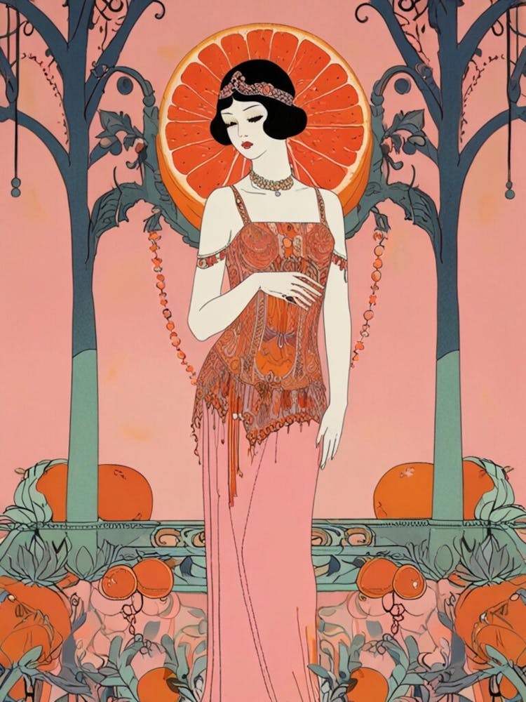 Woman In An Orange Dress