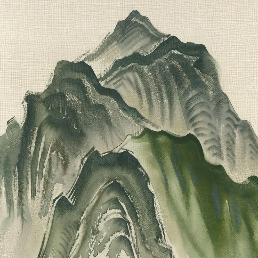 Japanese Watercolour Of Mount Nantai 5