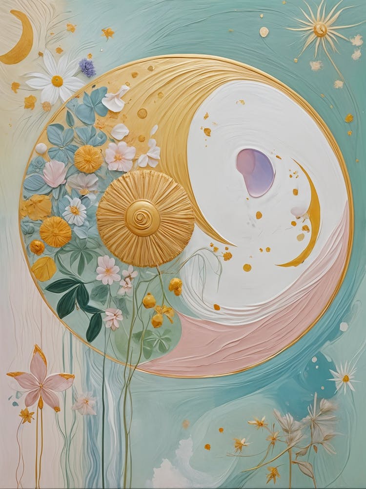 Lune Céleste Et Fleurs n°1