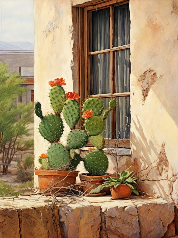 Rat Tail Cactus On A Window  4