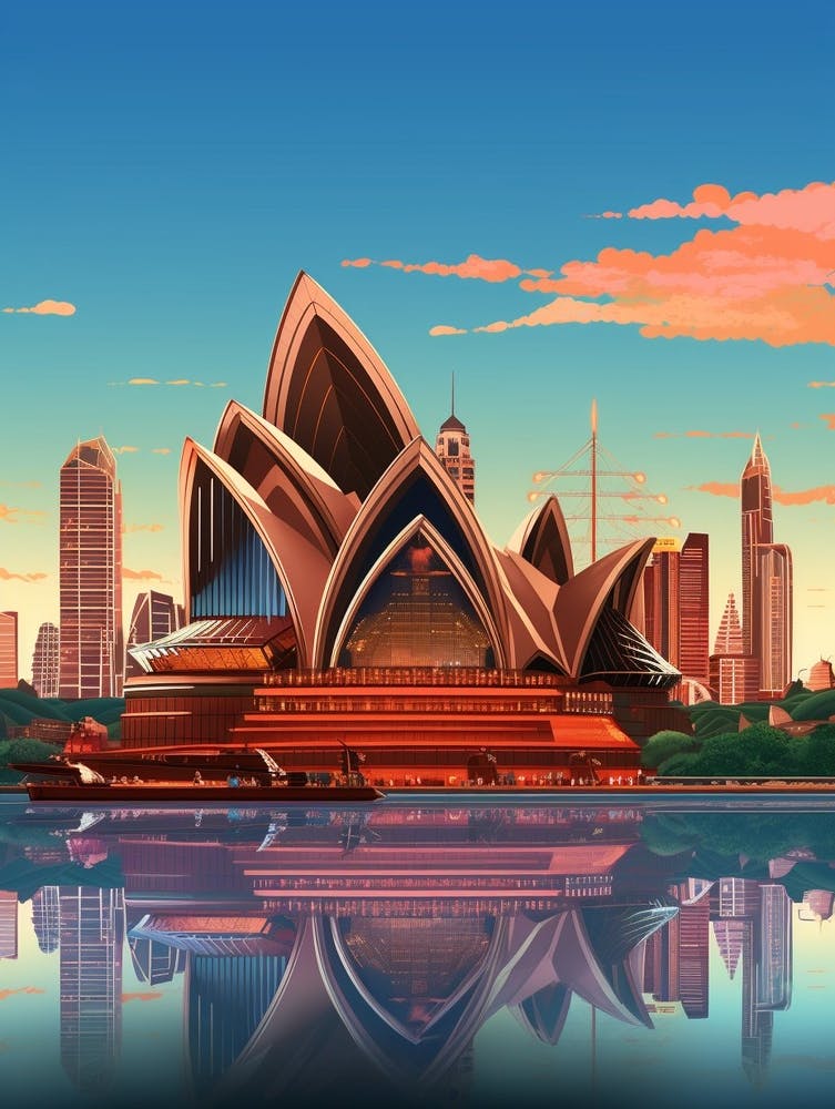 Sydney Opera House Pxiel Art 3