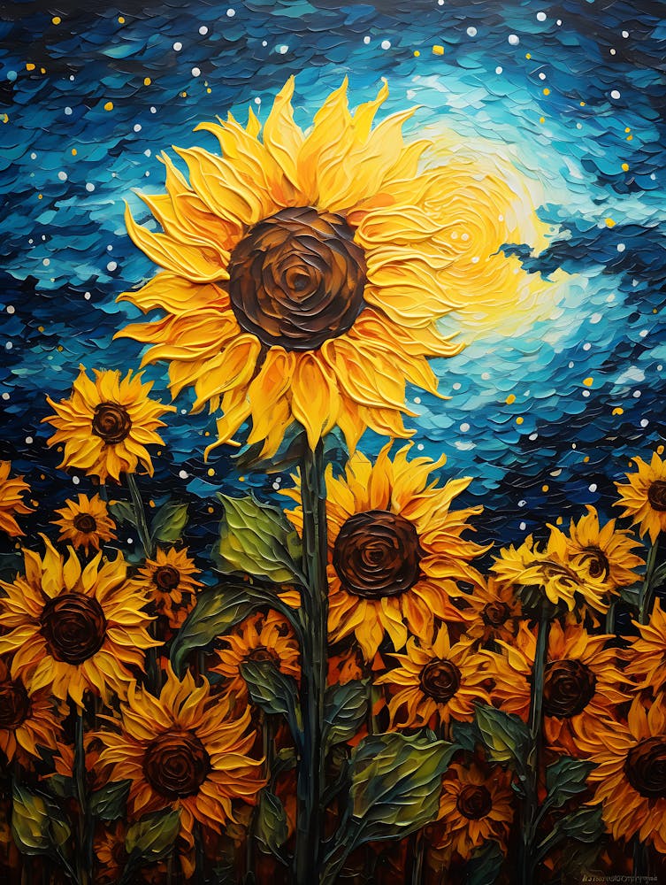 Cat Sunflowers Wall Art 6
