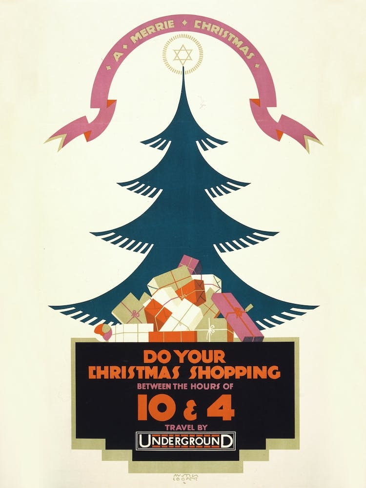London Underground Christmas Poster 1924