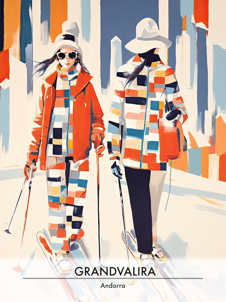 Grandvalira   Andorra, Ski Resort Poster Illustration 2