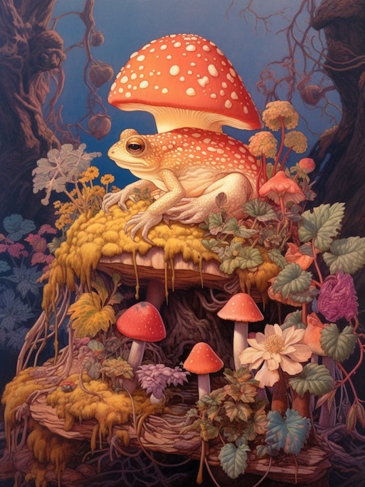 Mushroom And A Frog 3