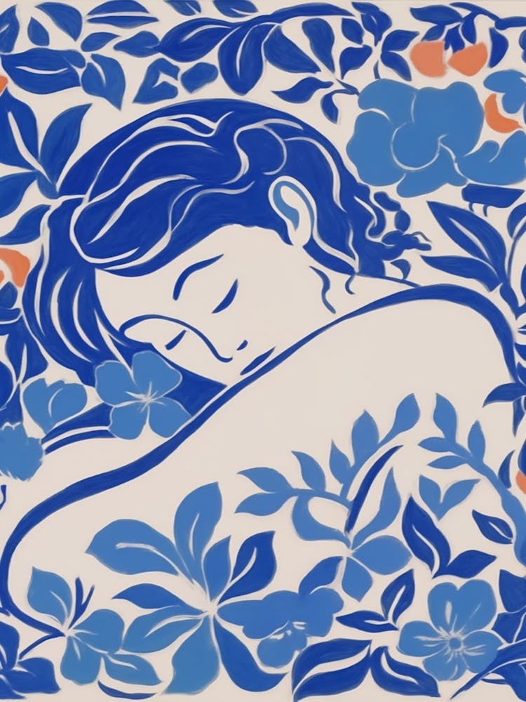 Blue Woman Silhouette 7