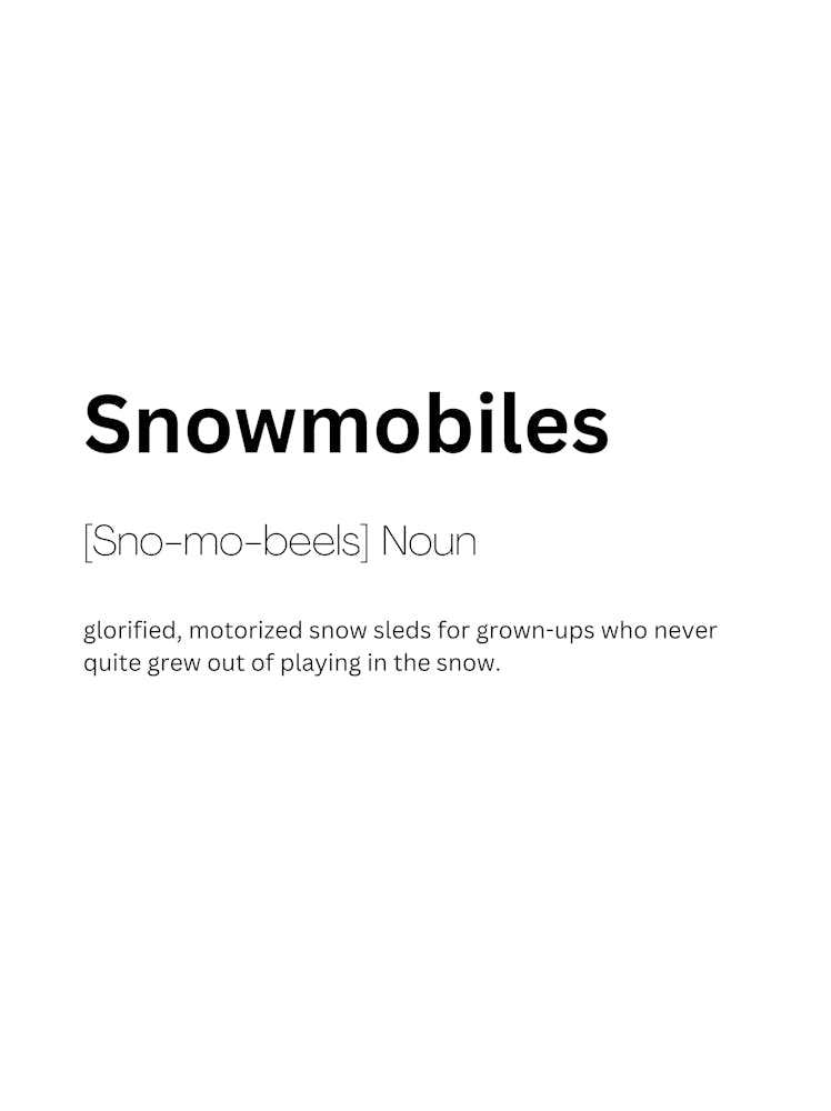 Snowmobiles Definition Meaning