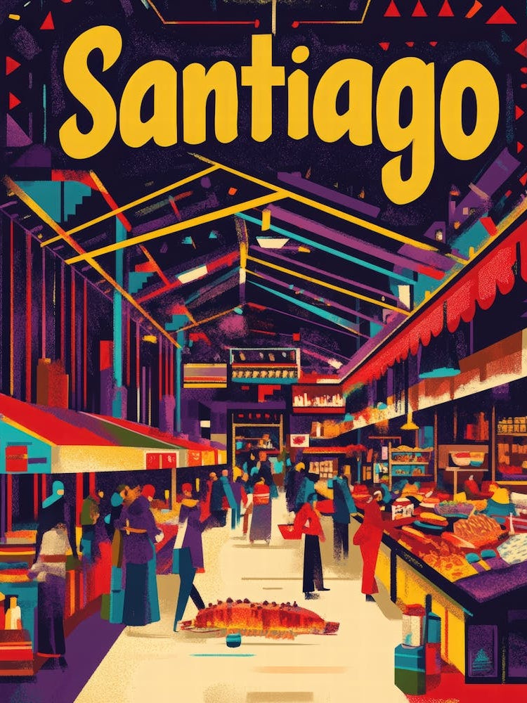 Aihrgdesign A 1970s Inspired Travel Poster For Santiago 4
