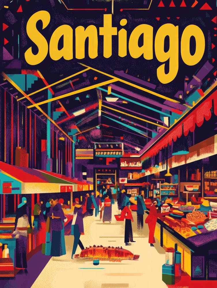 Aihrgdesign A 1970s Inspired Travel Poster For Santiago 4