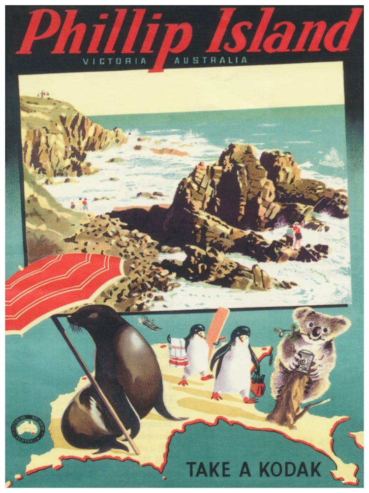 Phillip Island Australia Vintage Travel Poster