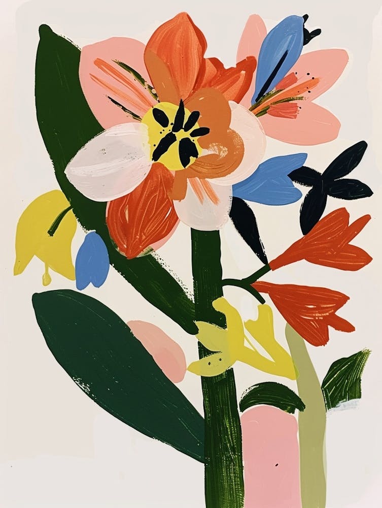 Painted Florals Amaryllis 4