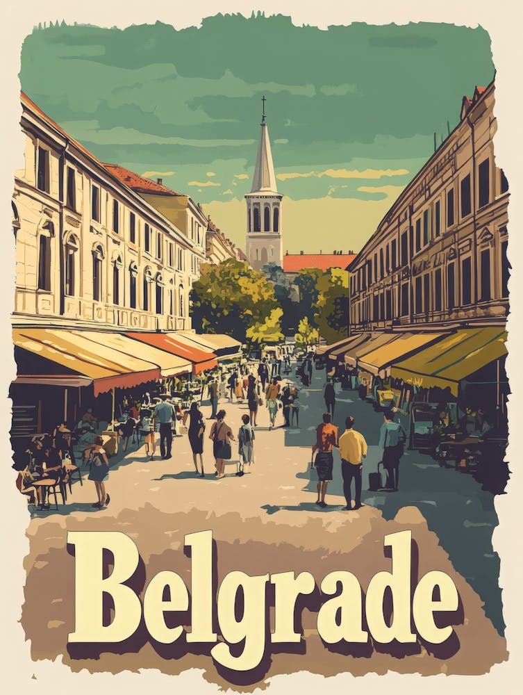 Aihrgdesign Une Affiche de Voyage Classique des Années 1960 pour Belgrade