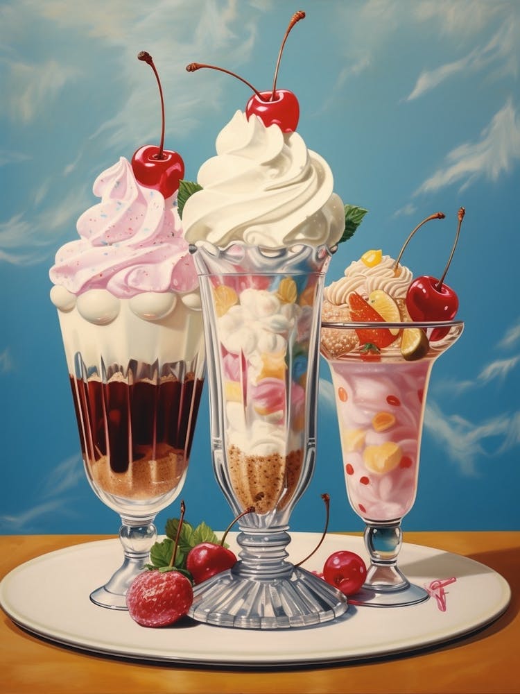 Vintage Ice Cream Sundae Photography Style 1