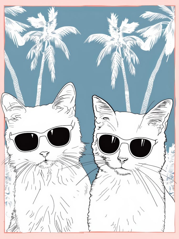Zwei Katzen mit Sonnenbrillen 5