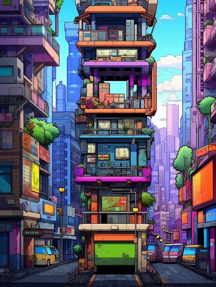 Brutalist Architecture Pixel Art 5