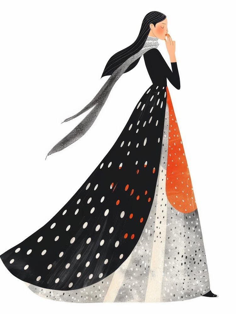 Illustration Of A Woman In A Dress