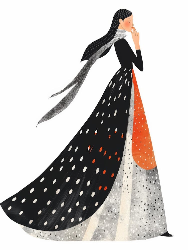 Illustration Of A Woman In A Dress