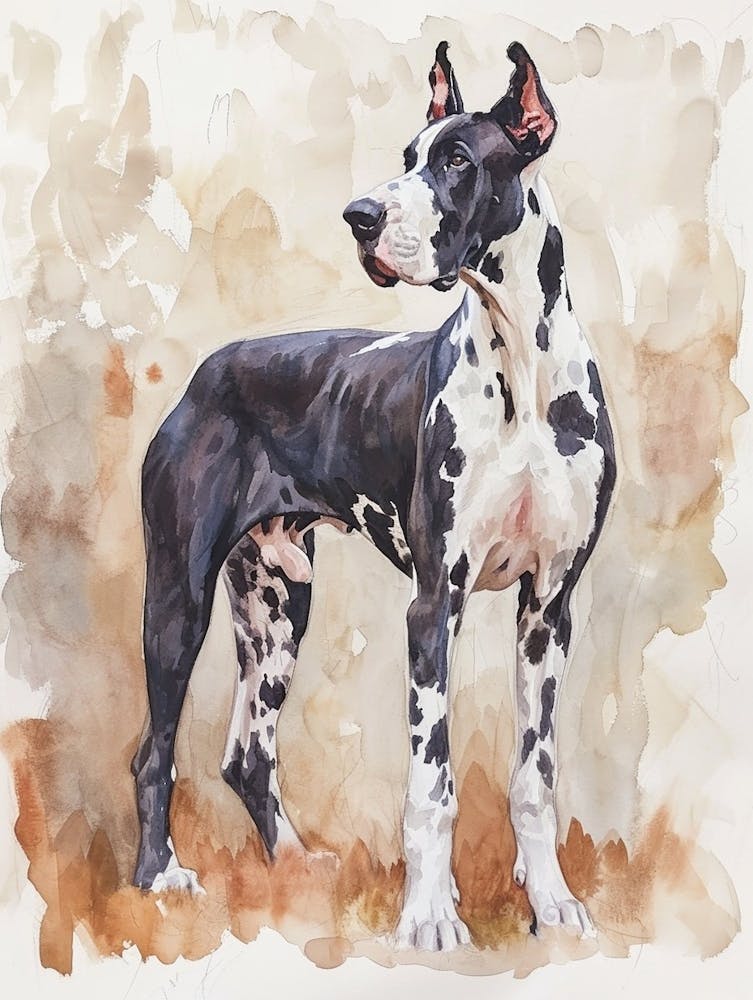 Deutsche Dogge Aquarellmalerei 4