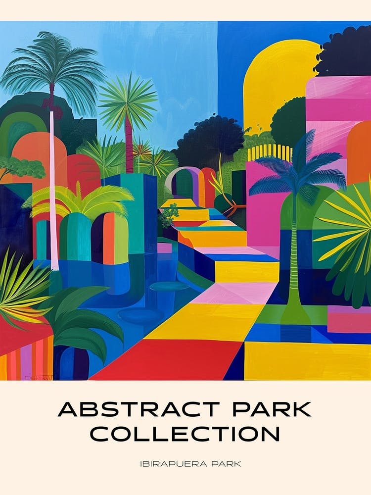 Abstract Park Collection Poster Ibirapuera Park Salvador 3