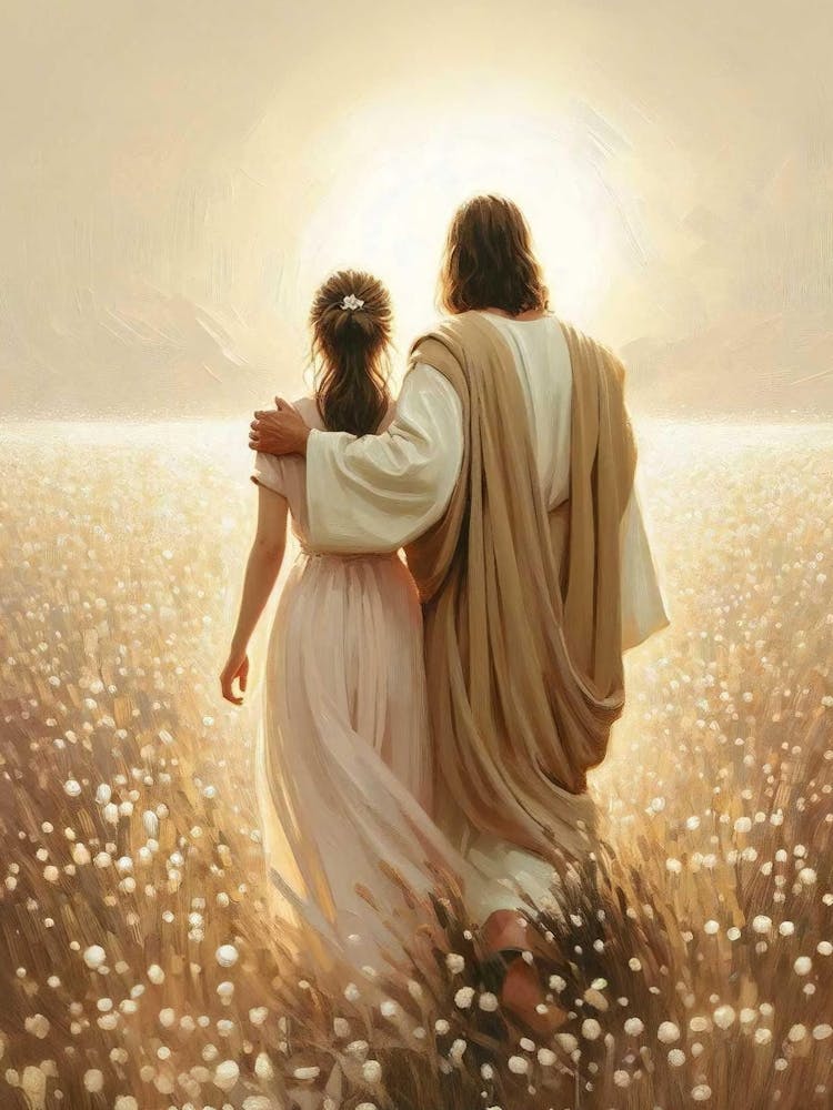 Lead The Way, Christian Art, Jesus Walking With Woman, Picture Of Jesus And Girl, Lds Art, Bible Painting, Christian Painting, Bible Prints