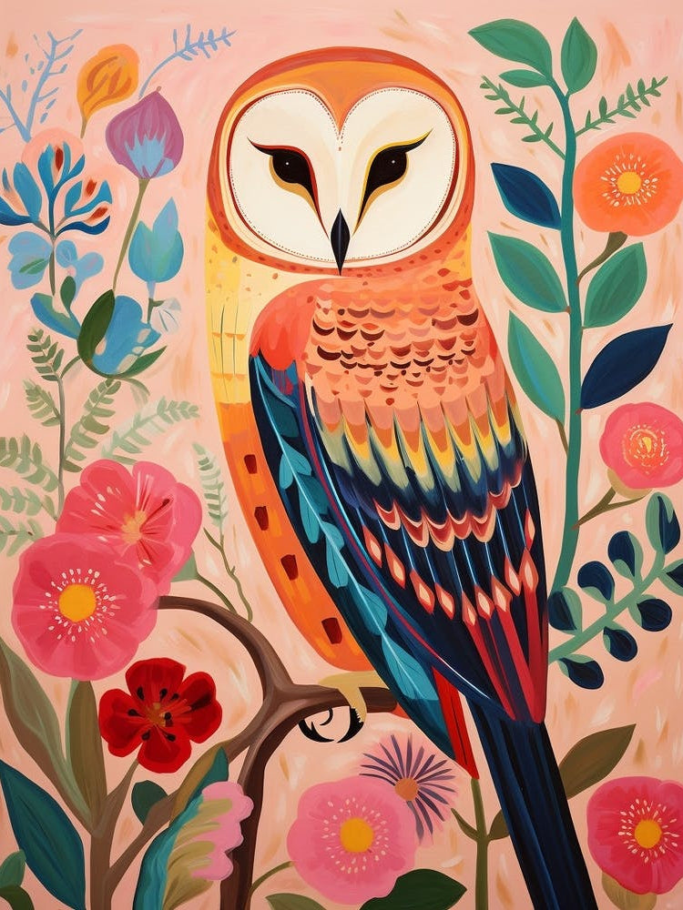 Pink Scandi Barn Owl 3