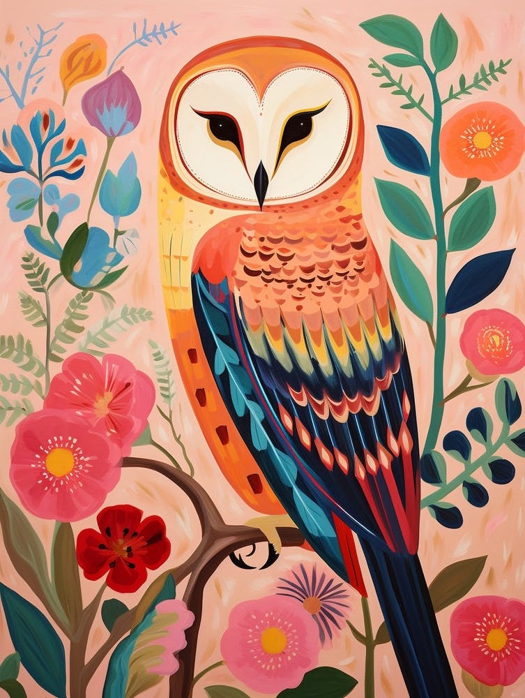 Pink Scandi Barn Owl 3