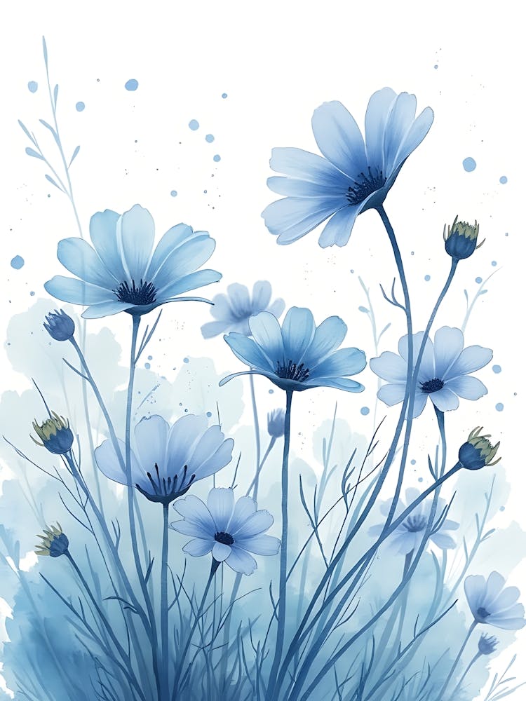 Subtle Blue Petal Movement