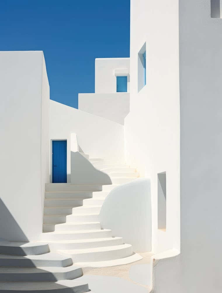 White Buildings In Santorini