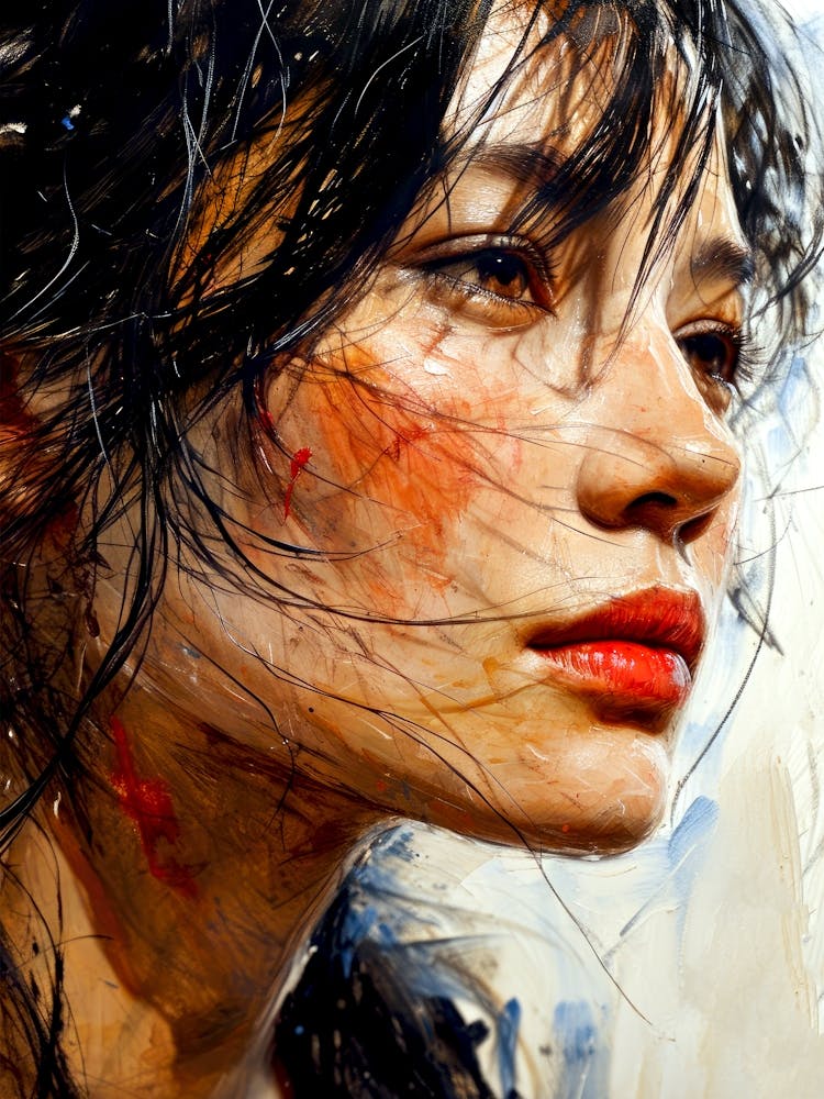 Portrait woman face painting