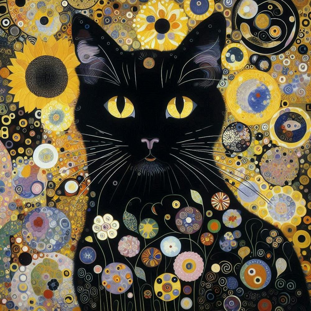 gustav klmit and black cat 3