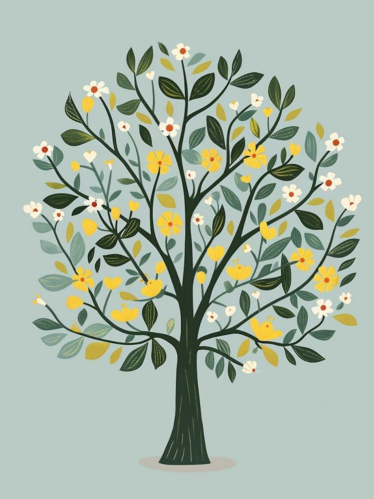 Sycamore Tree Flat Illustration 3