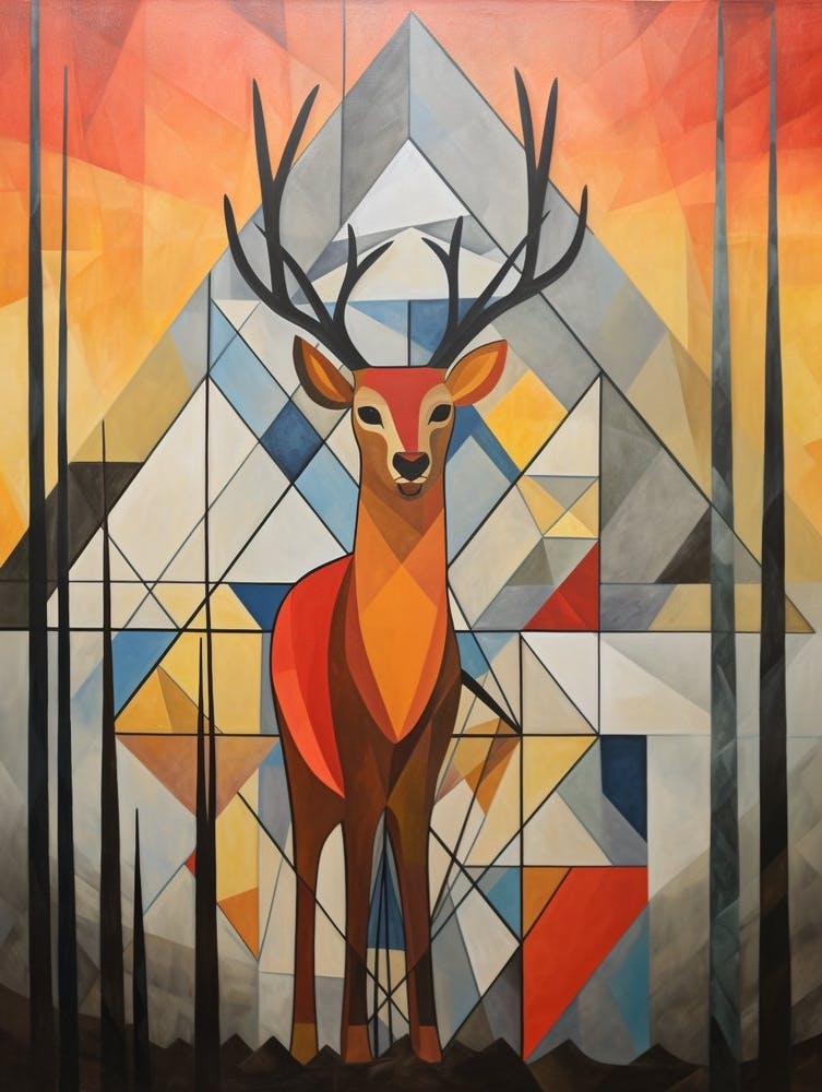 Deer Abstract Pop Art 8