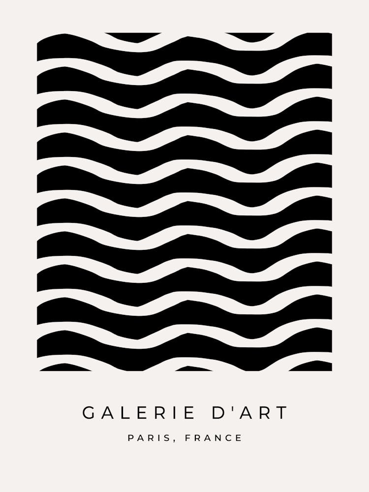 Modern Abstract Line Black And Cream White