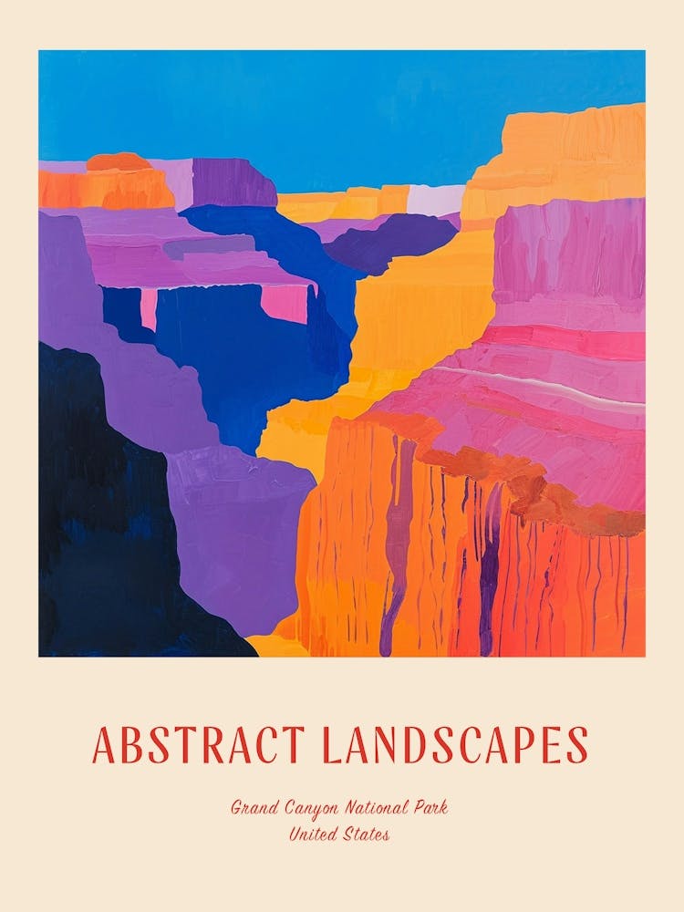 Colourful Abstract Grand Canyon National Park Usa 4 Poster
