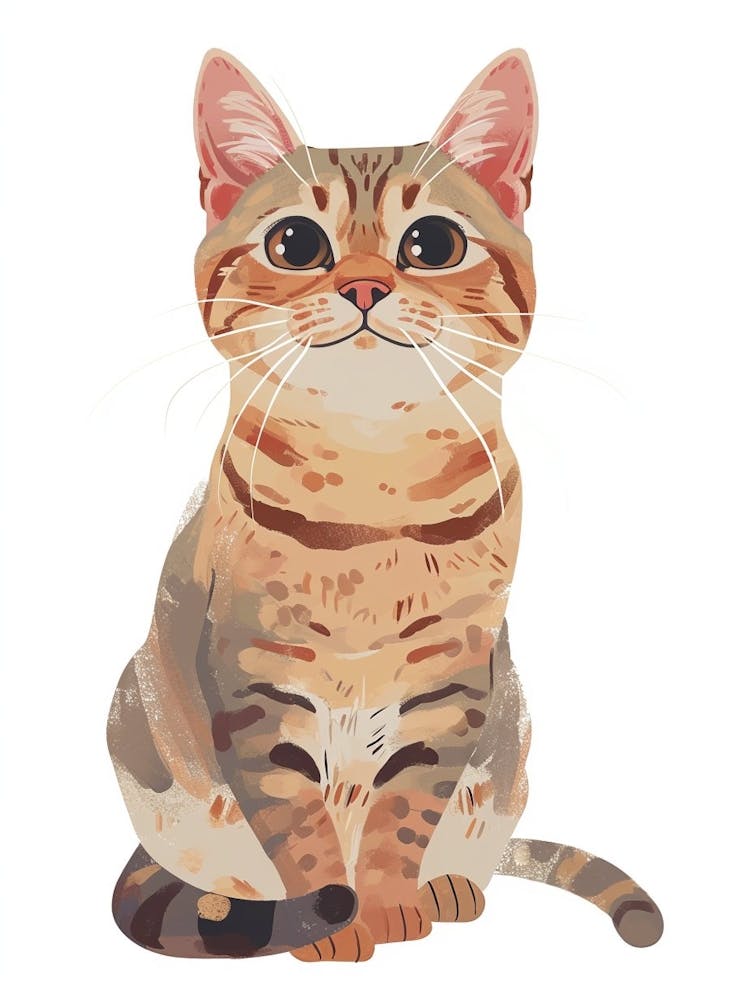 American Shorthair Cat Clipart Illustration 1
