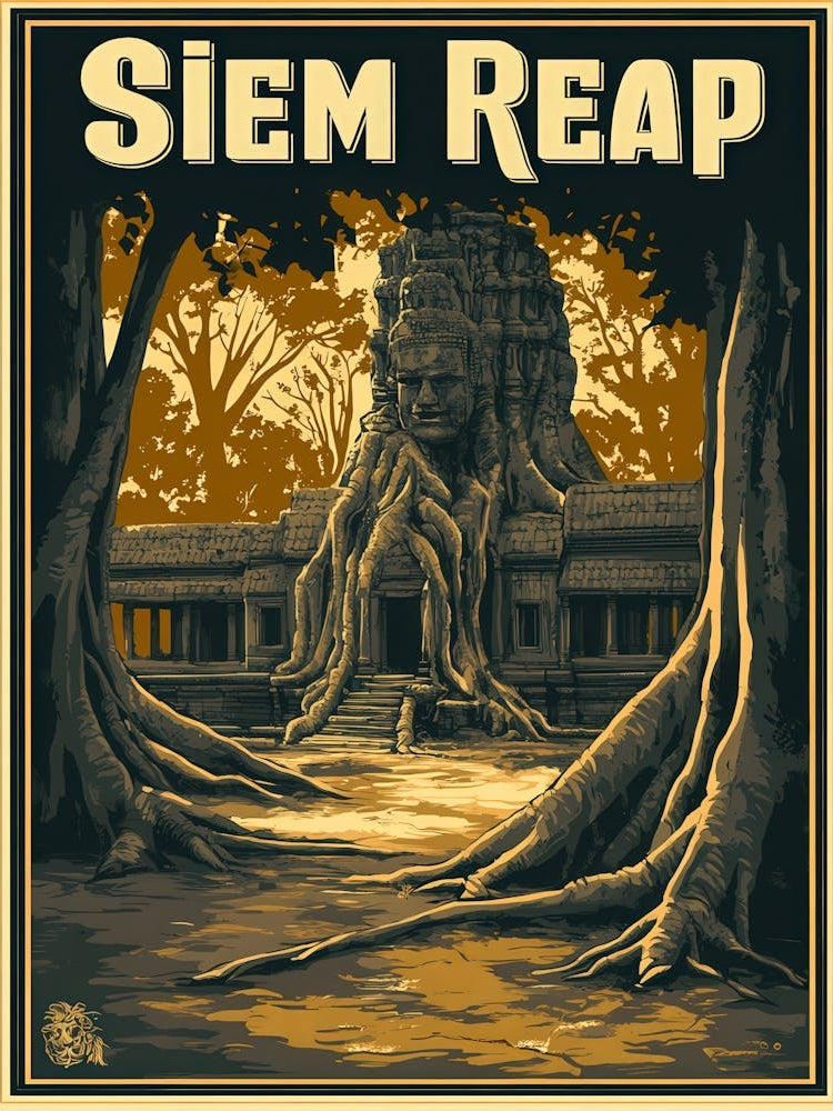 Aihrgdesign A Retro Travel Poster For Siem Reap 1
