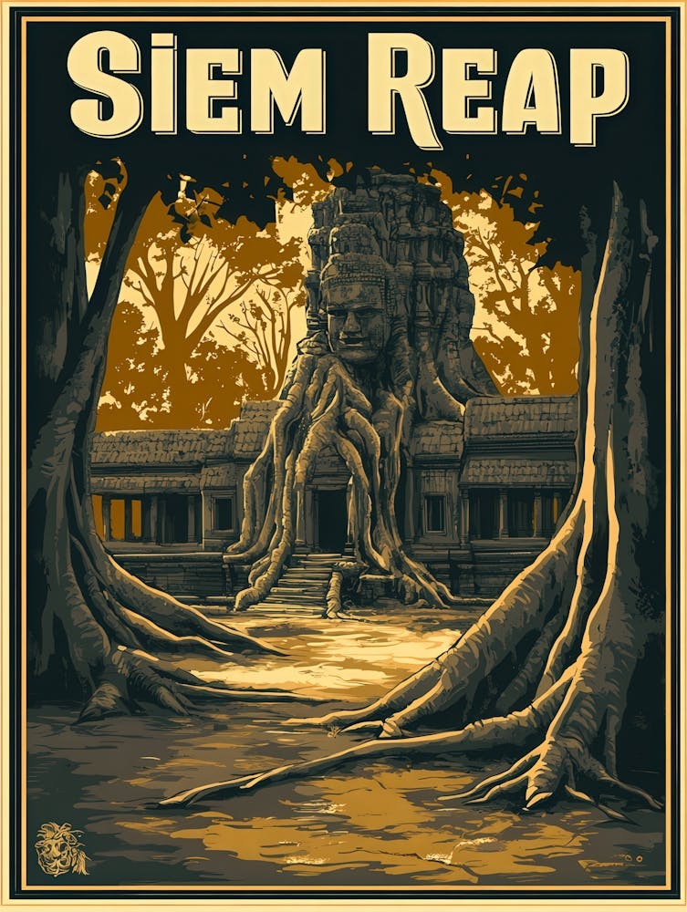 Aihrgdesign A Retro Travel Poster For Siem Reap 1