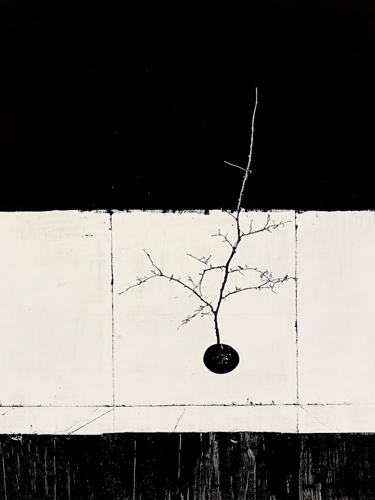 Tree Black and White Minimal Collage