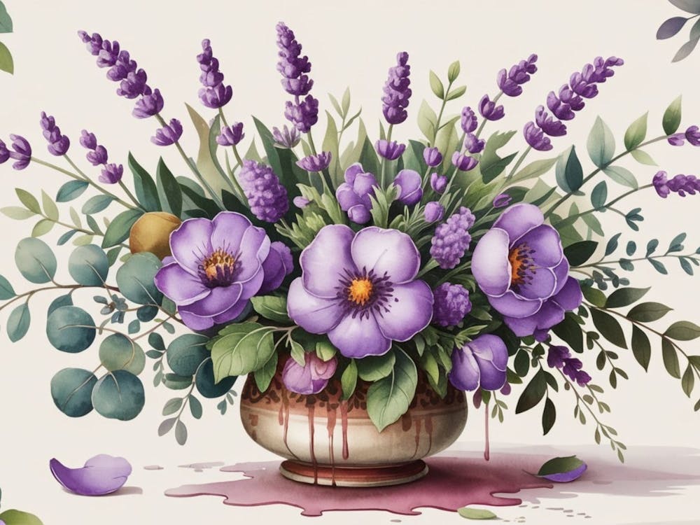 Elegant Lavender in Vase - Floral Still Life