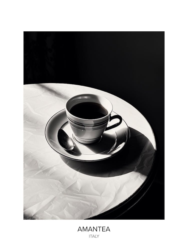 Poster Of Amantea, Italy, Black And White Photo 4