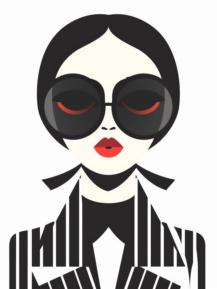 Lady In Black And White 2