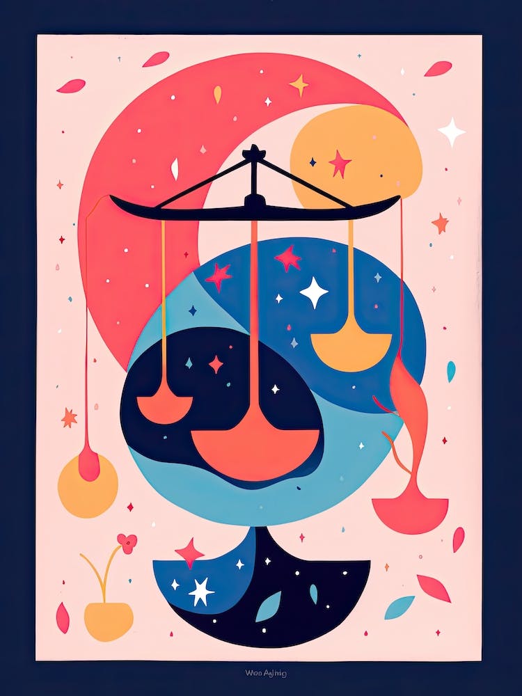 Libra Illustration Zodiac Star Sign 4