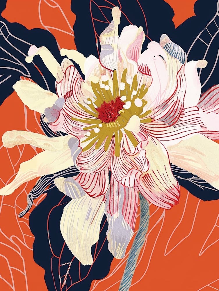 Colourful Flower Illustration Dahlia 3