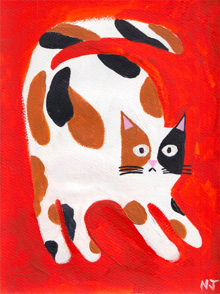 Cool Cat Original Painting Animal Art Poster Animal Wall Art Living Room Decor Kitchen Wall Art Nursery Kids Room Wall Art Original Painting