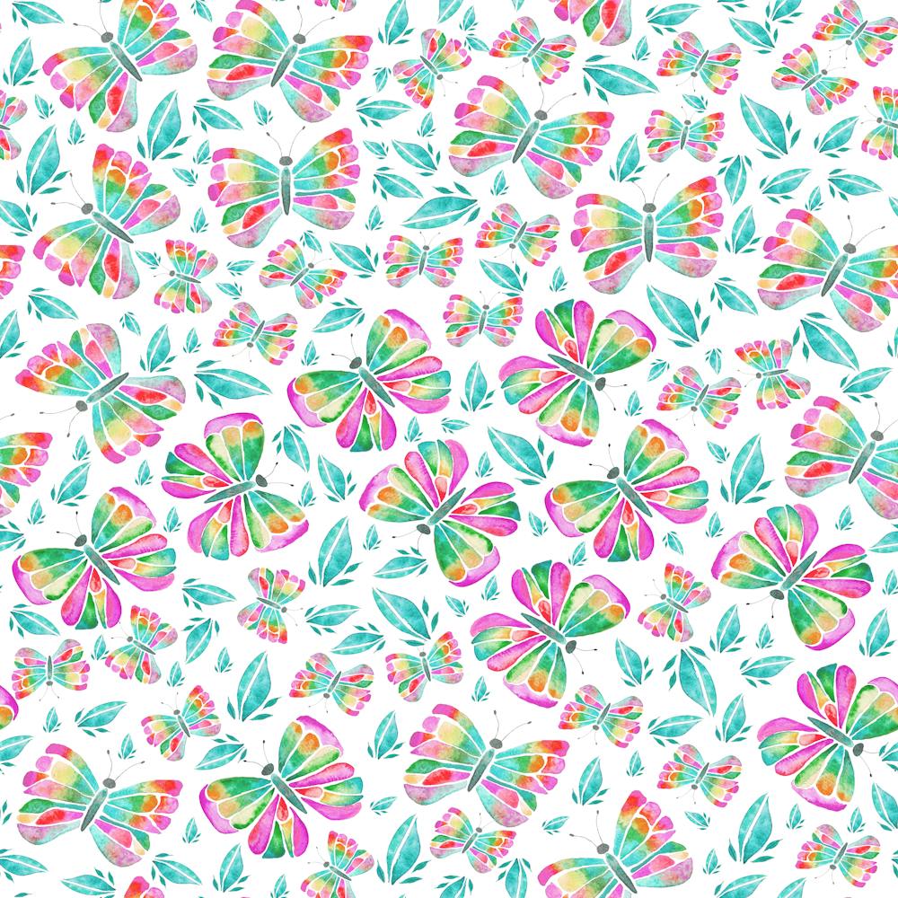 Butterflies On A White Background