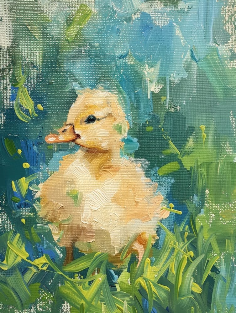 Duckling In Grass